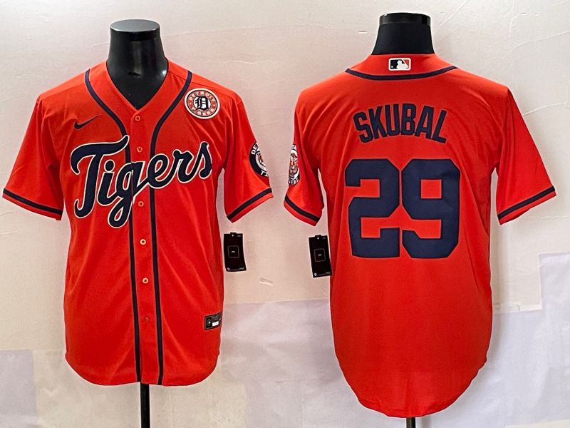 Men 2025 Detroit Tigers #29 Skubal Orange Game Nike MLB Jersey style 5